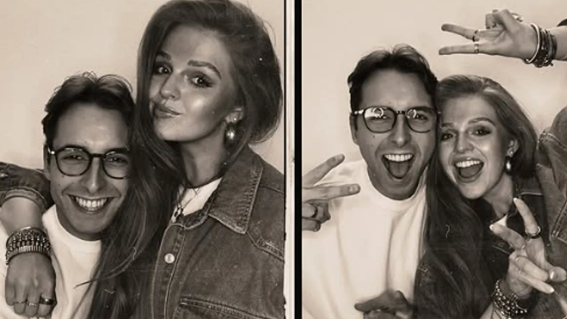 Christiaan Bauer samen met zijn vriendin op twee foto&rsquo;s