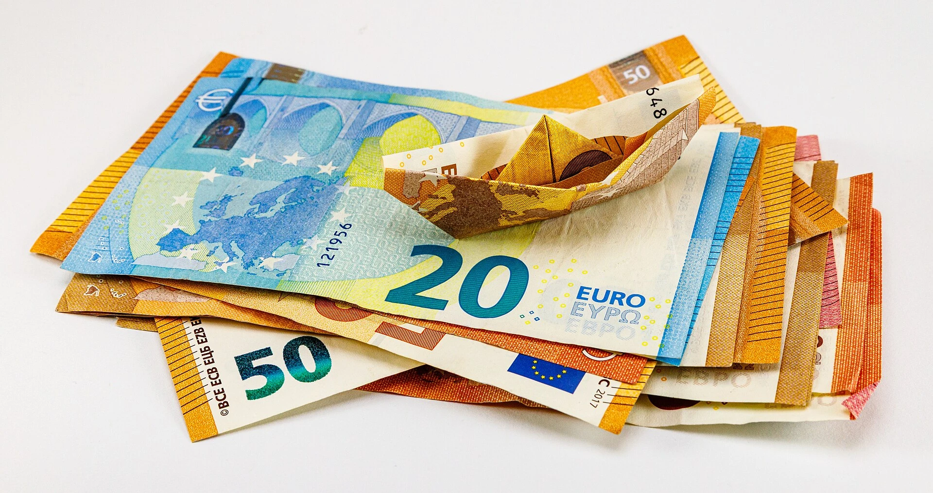 Stapel eurobiljetten